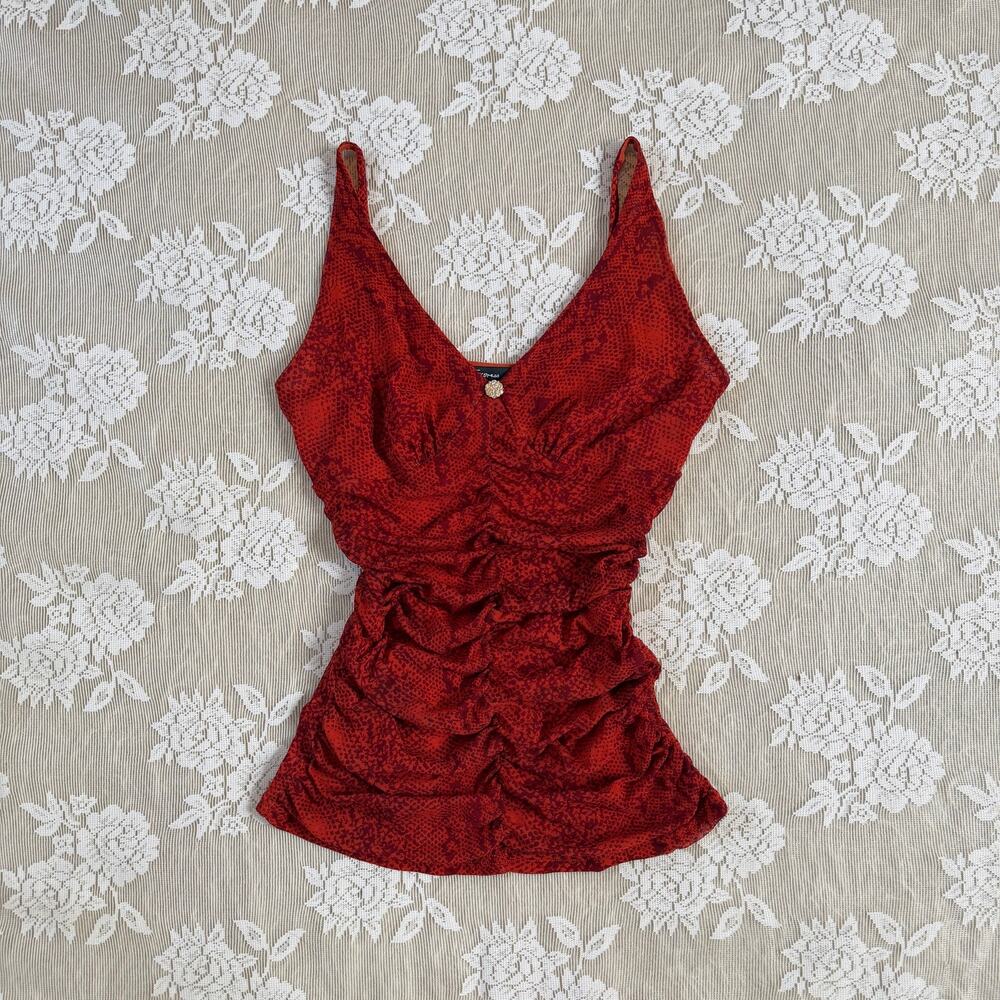 Vintage Y2K Express Ruched Red Cami Top Size Small